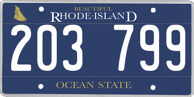 RI license plate 203799