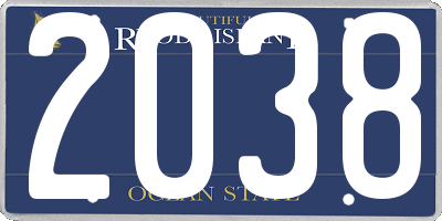 RI license plate 2038