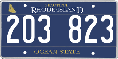 RI license plate 203823