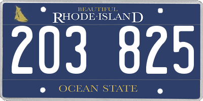 RI license plate 203825