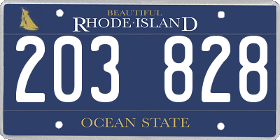 RI license plate 203828