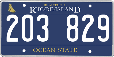 RI license plate 203829