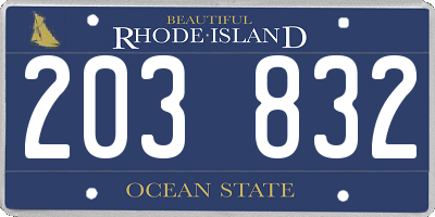 RI license plate 203832