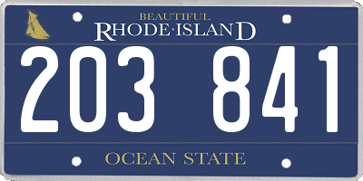 RI license plate 203841