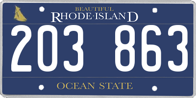 RI license plate 203863