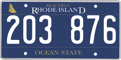 RI license plate 203876