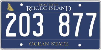 RI license plate 203877