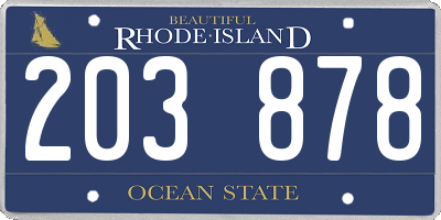 RI license plate 203878