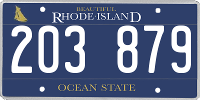 RI license plate 203879