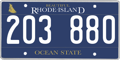RI license plate 203880