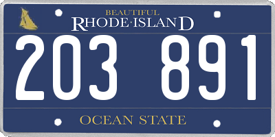 RI license plate 203891