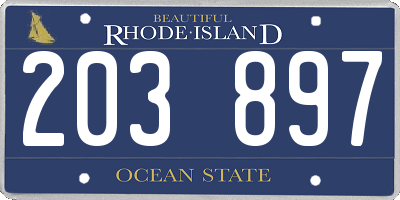 RI license plate 203897