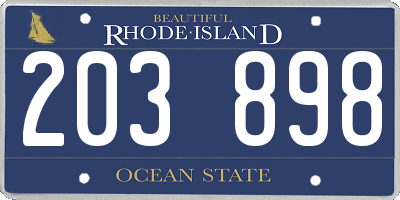 RI license plate 203898