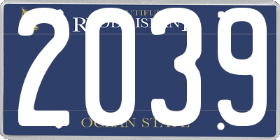 RI license plate 2039