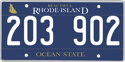 RI license plate 203902