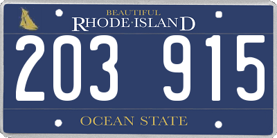 RI license plate 203915
