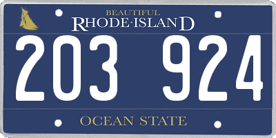 RI license plate 203924