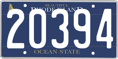 RI license plate 20394