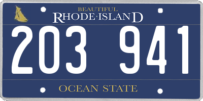 RI license plate 203941