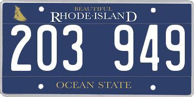 RI license plate 203949