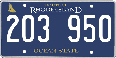 RI license plate 203950