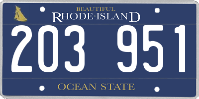 RI license plate 203951