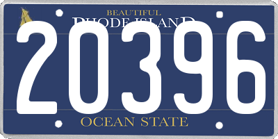 RI license plate 20396