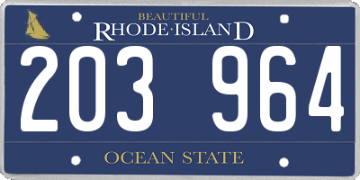 RI license plate 203964
