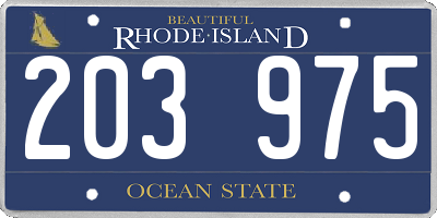 RI license plate 203975