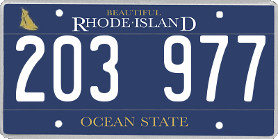 RI license plate 203977