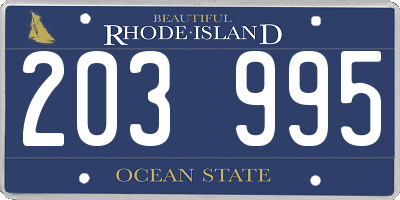 RI license plate 203995