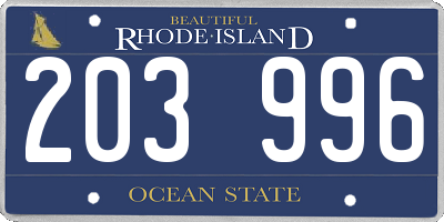 RI license plate 203996