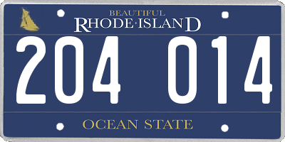 RI license plate 204014