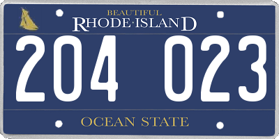 RI license plate 204023