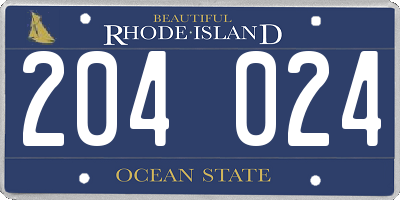 RI license plate 204024