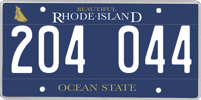 RI license plate 204044