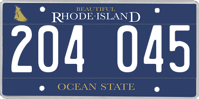 RI license plate 204045