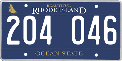 RI license plate 204046
