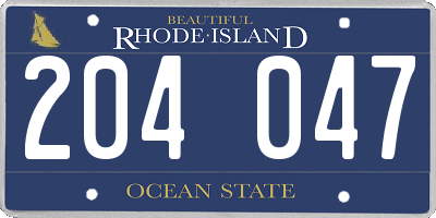 RI license plate 204047