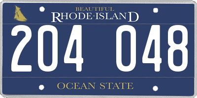 RI license plate 204048