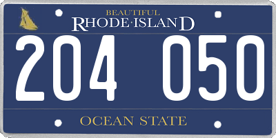 RI license plate 204050