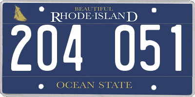 RI license plate 204051