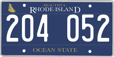 RI license plate 204052