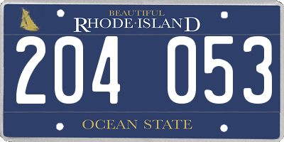 RI license plate 204053
