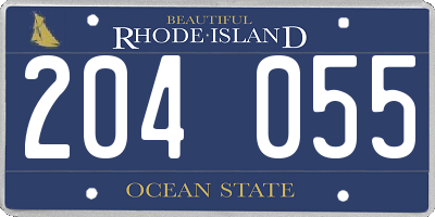 RI license plate 204055