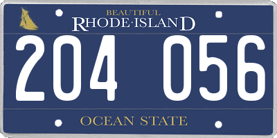 RI license plate 204056