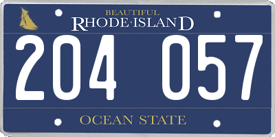 RI license plate 204057