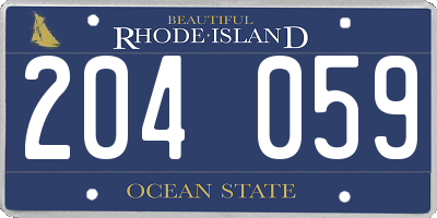 RI license plate 204059