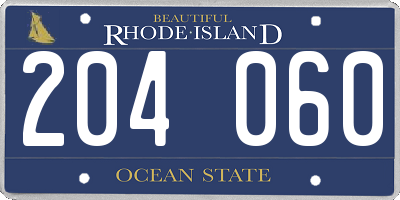 RI license plate 204060