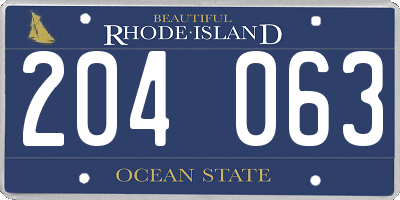RI license plate 204063